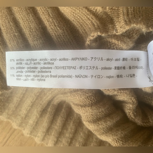 Zara Cable Sweater Shorts Jumpsuit Tan Women’s M NWT - Picture 12 of 12